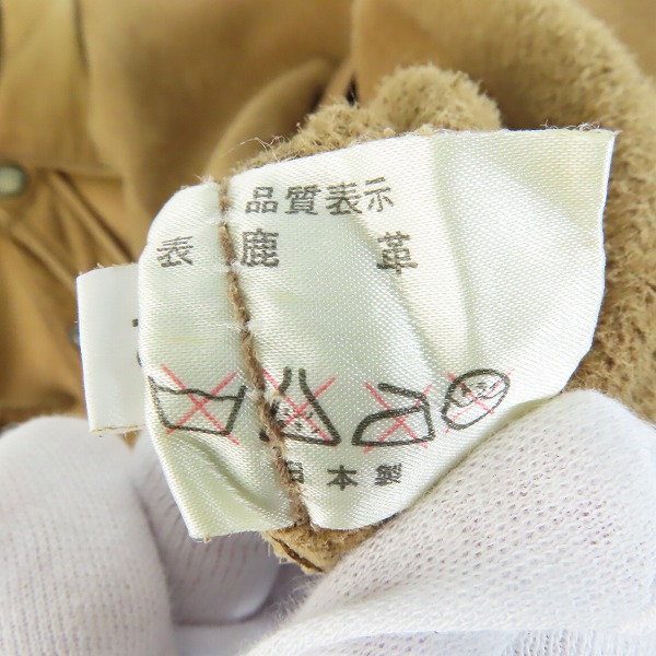 実際に弊社で買取させて頂いたTHE FLAT HEAD/フラットヘッド レザーシャツジャケット ディアスキン/鹿革/40の画像 4枚目