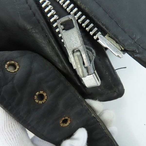 実際に弊社で買取させて頂いたPERFECTO by Schott/パーフェクト バイ ショット ダブルライダースジャケット ブラック 40の画像 6枚目