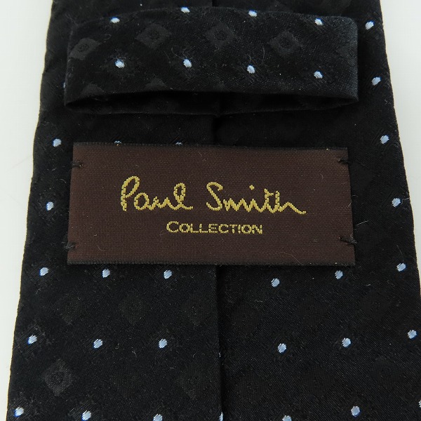 実際に弊社で買取させて頂いたPaul Smith/ポールスミス シルク100% ドット柄 ブラック ネクタイの画像 3枚目