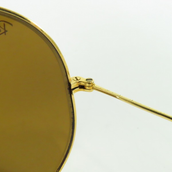 実際に弊社で買取させて頂いたRay-Ban/レイバン B&L/ボシュロム社製 ティアドロップ型 サングラス ゴールドの画像 5枚目