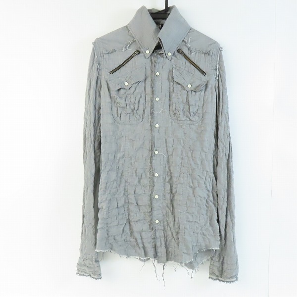 実際に弊社で買取させて頂いたL.G.B./ルグランブルー シワ加工 ボタンダウン スリムシャツ グレー/1