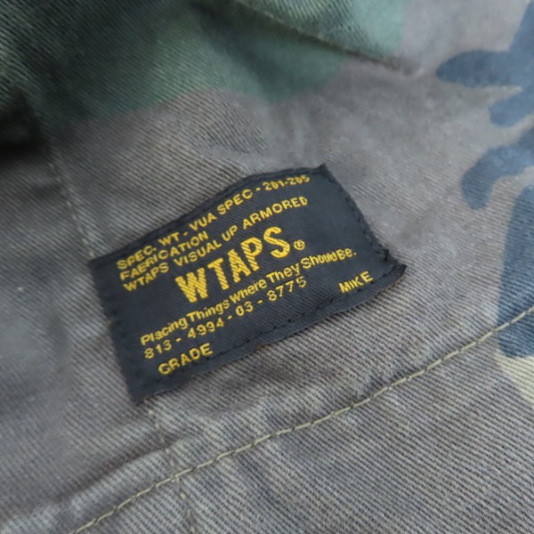 実際に弊社で買取させて頂いたWTAPS/ダブルタップス ミリタリーカモフラ 長袖 シャツジャケット 162LTDT-SHM02/2の画像 7枚目