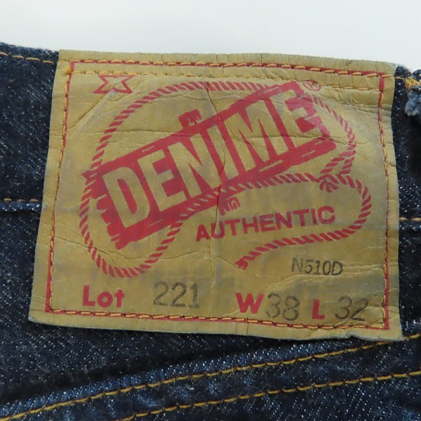 実際に弊社で買取させて頂いたDENIME×WAREHOUSE/ドゥニーム×ウェアハウス Lot.221 ボタンフライ デニムパンツ/ジーンズ/W38L32の画像 2枚目