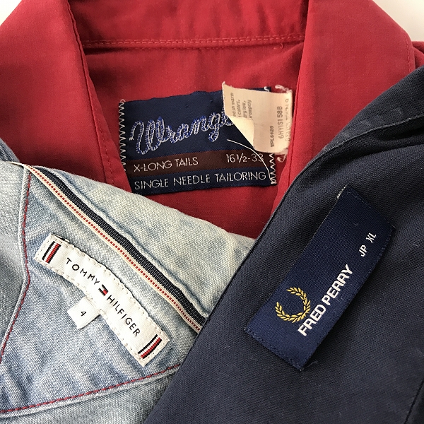 実際に弊社で買取させて頂いた【おまとめ】ラングラー/トミーヒルフィガー/フレッドペリー 他 ネルシャツ/デニムシャツ/ニット 等
