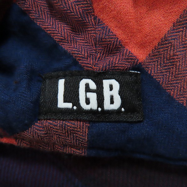 実際に弊社で買取させて頂いたL.G.B./ルグランブルー フーデッド チェック 長袖シャツ/パーカー Shirt-G/PK/M 026132/1の画像 2枚目
