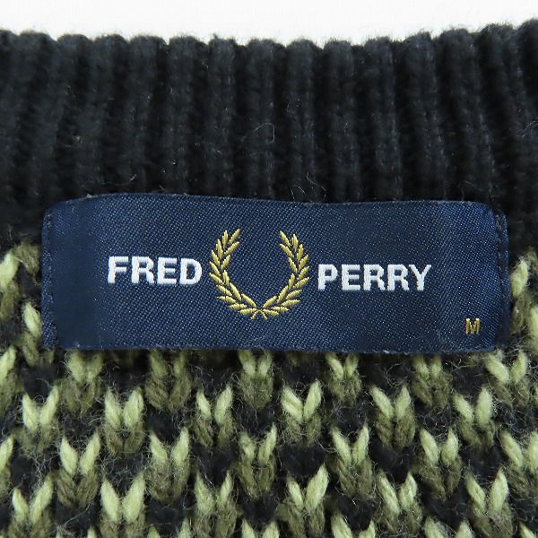 実際に弊社で買取させて頂いたFred Perry/フレッドペリー Chunky Jacquard Cardigan ジャガードカーディガン K3539/Lの画像 2枚目