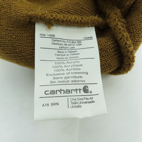 実際に弊社で買取させて頂いたCARHARTT/カーハート ニット帽/ビーニー A18 BRNの画像 6枚目