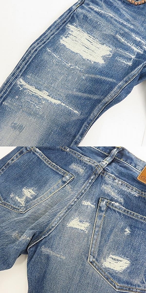 実際に弊社で買取させて頂いた【未使用】HYSTERIC GLAMOUR/ヒステリックグラマー VSR加工 スタッズ付きデニムパンツ 0222AP05 28の画像 8枚目