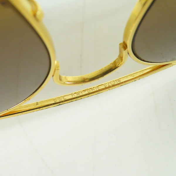 実際に弊社で買取させて頂いたRay-Ban/レイバン B&L/ボシュロム社製 ティアドロップ型 サングラス ゴールドの画像 8枚目