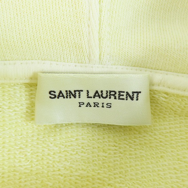 実際に弊社で買取させて頂いた【JPタグ】SAINT LAURENT PARIS/サンローランパリ パーカー フーディ ロゴ イエロー 557555 YB2YE/Mの画像 2枚目