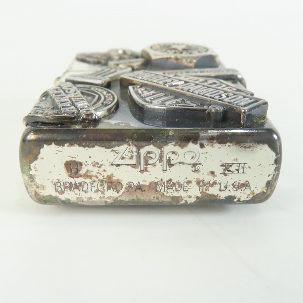 実際に弊社で買取させて頂いたZIPPO/ジッポー HARLEY-DAVIDSON/ハーレーダビッドソン MAKE METAL メイクメタル メタル貼り PHD-US 1996年製の画像 4枚目