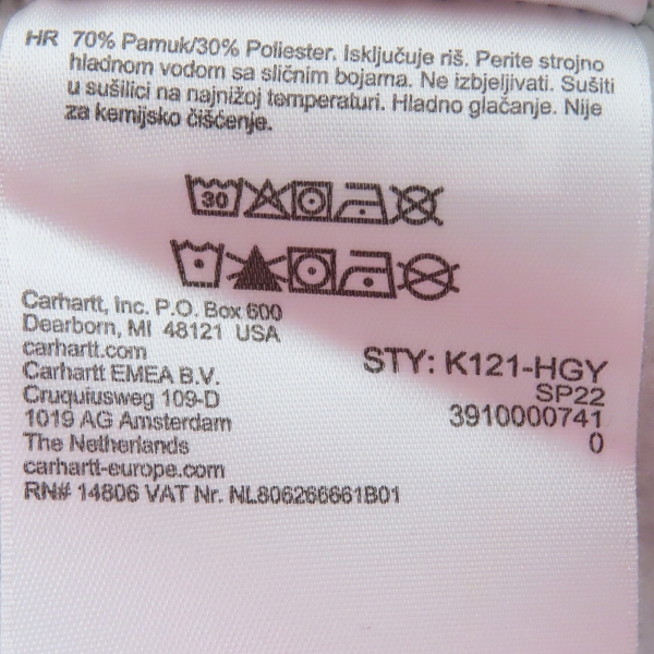 実際に弊社で買取させて頂いたCarhartt/カーハート スウェット プルオーバーパーカー TS0121-M/XLの画像 4枚目