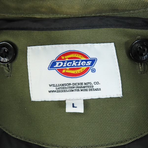 実際に弊社で買取させて頂いた【難あり】DICKIES/ディッキーズ M-65刺繍ジャケット キルトライナー付き/カーキ/143M10WD23/Lの画像 3枚目