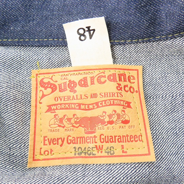 実際に弊社で買取させて頂いた【未使用】Sugar Cane/シュガーケーン BLUE DENIM BLOUSE“1946” MODEL 大戦モデル デニムジャケット SC19007T/48の画像 3枚目