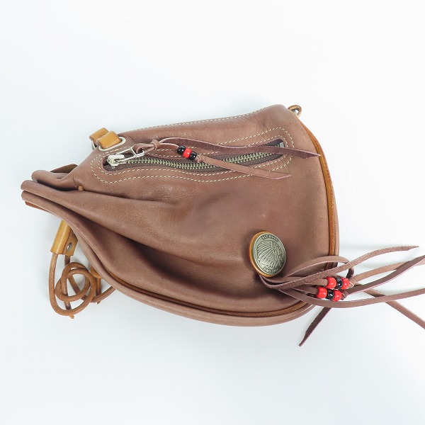 実際に弊社で買取させて頂いたRED MOON/レッドムーン バイカーズ/レザーメディスンバッグ フリンジ/コンチョ付