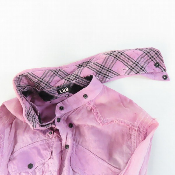 実際に弊社で買取させて頂いたL.G.B./ルグランブルー シワ加工 グラデーション ボタンダウン 長袖シャツ Shirt-G/STD/M 91509/2の画像 6枚目