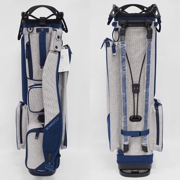 実際に弊社で買取させて頂いた【未使用】BEAMS GOLF/ビームスゴルフ NSG-COTTON CANVAS 8.5型 スタンド式 5分割キャディバッグの画像 2枚目