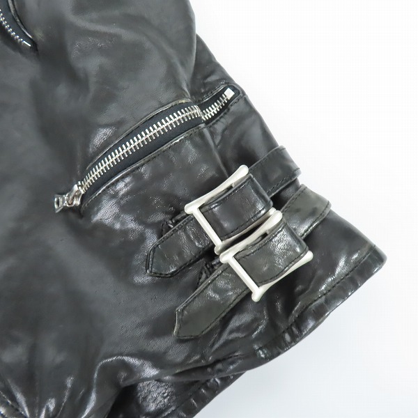 実際に弊社で買取させて頂いたBACKLASH/バックラッシュ ジャパンホースレザー製品染めダブルライダース 1606-03/1(S)の画像 7枚目