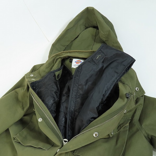 実際に弊社で買取させて頂いた【難あり】DICKIES/ディッキーズ M-65刺繍ジャケット キルトライナー付き/カーキ/143M10WD23/Lの画像 2枚目