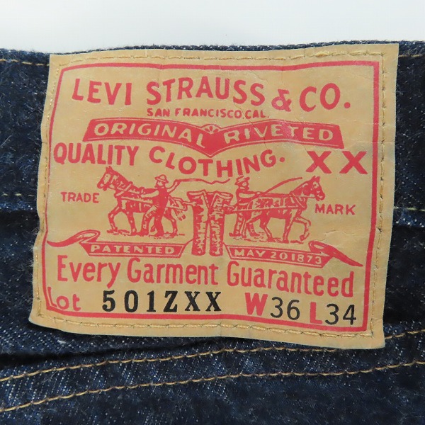 実際に弊社で買取させて頂いたLEVI'S/リーバイス VINTAGE CLOTHING/LVC 501ZXX 1960年モデル 日本製 デニムパンツ/ジーンズ A0367-0005/36の画像 2枚目