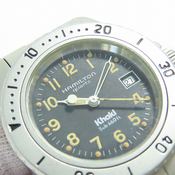 実際に弊社で買取させて頂いたHAMILTON/ハミルトン Khaki/カーキ クオーツ腕時計 8587B【動作未確認】の画像 6枚目