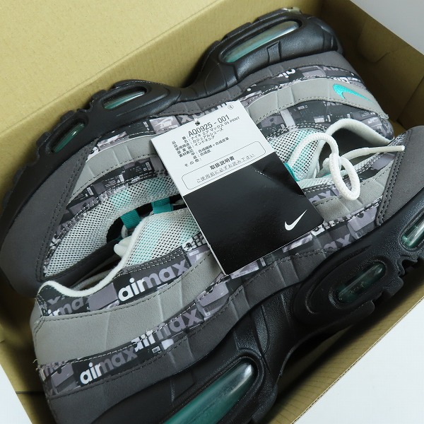 実際に弊社で買取させて頂いたNIKE×atmos/ナイキ×アトモス AIR MAX 95 PRNT/エアマックス95 WE LOVE NIKE AQ0925-001/27の画像 7枚目