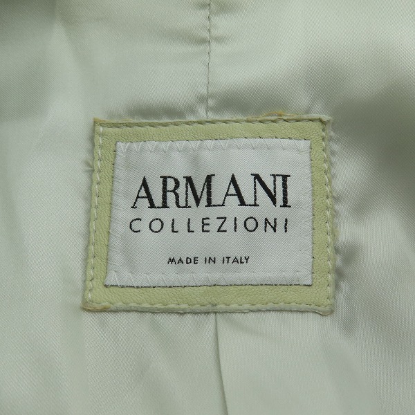 実際に弊社で買取させて頂いたARMANI COLLEZIONI/アルマーニコレツォーニ ラムスキンレザーテーラードジャケット/48の画像 2枚目