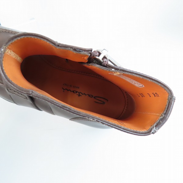 実際に弊社で買取させて頂いたSANTONI/サントーニ サイドジップ レザーシューズ/ショートブーツ 17307/US7の画像 4枚目