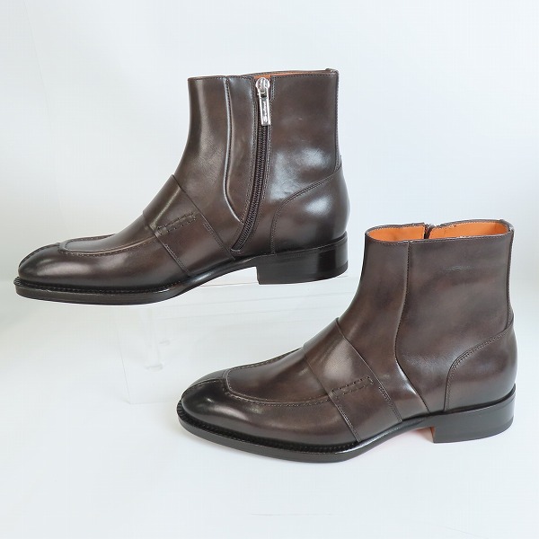 実際に弊社で買取させて頂いたSANTONI/サントーニ サイドジップ レザーシューズ/ショートブーツ 17307/US7の画像 3枚目