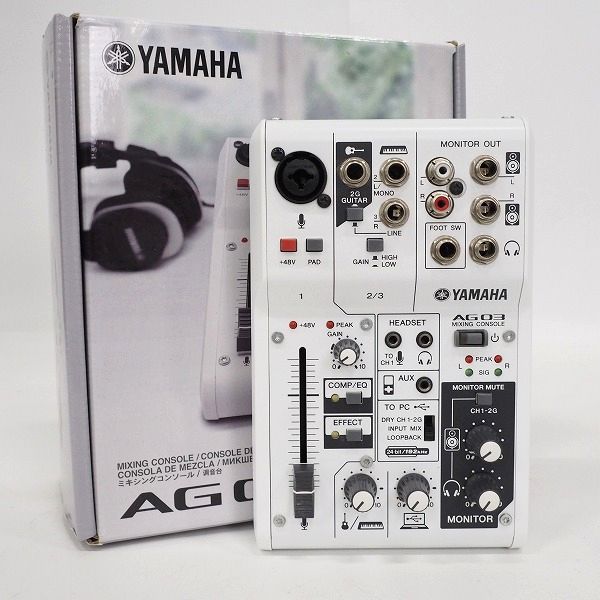 実際に弊社で買取させて頂いたYAMAHA/ヤマハ AG03 ミキシングコンソール ミキサー ウェブキャスティングミキサー【通電確認済】