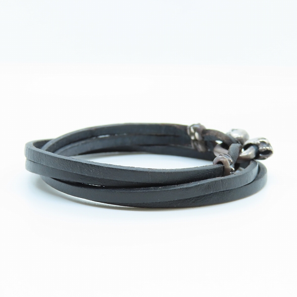 実際に弊社で買取させて頂いたDEAL DESIGN/ディールデザイン レザーブレスレット 2スカルコード 390521の画像 4枚目
