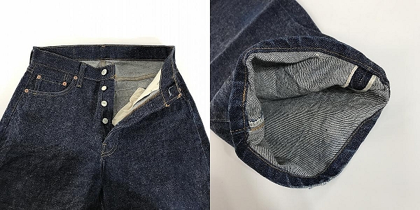 実際に弊社で買取させて頂いたLEVIS/リーバイス 501 刻印555 米国製 BIG E 不均等V ボタンフライ 501-0001/W30L40の画像 6枚目