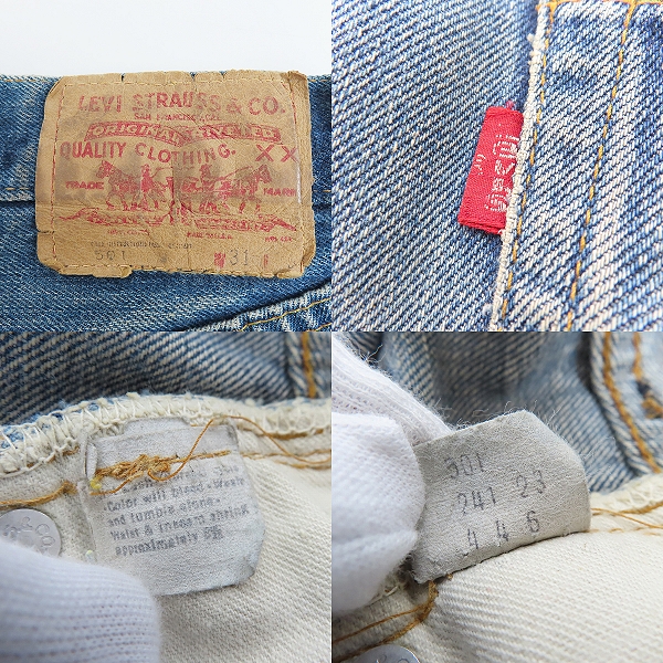 実際に弊社で買取させて頂いたLEVI'S/リーバイス 501 66前期 ボタン裏刻印6 スモールe ボタンフライ デニムパンツ/W31の画像 2枚目
