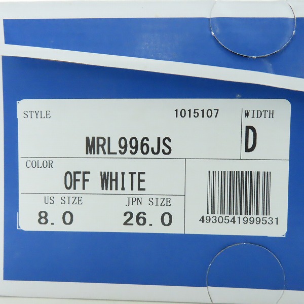 実際に弊社で買取させて頂いた【未使用】NEW BALANCE×JOURNAL STANDARD/ニューバランス×ジャーナルスタンダード 別注 スニーカー MRL996JS/26の画像 9枚目