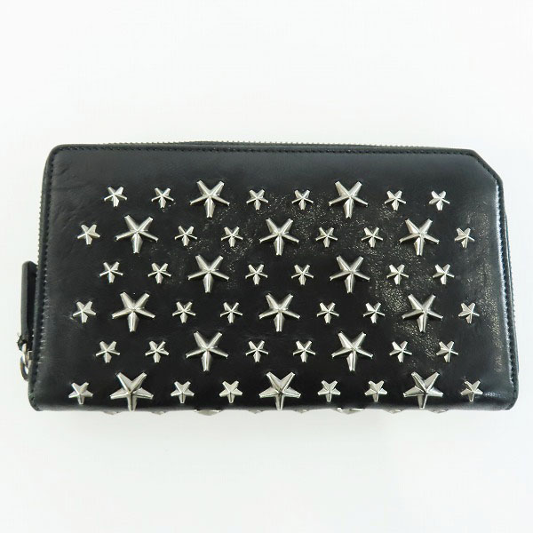 実際に弊社で買取させて頂いたJIMMY CHOO/ジミーチュウ CARNABY/カーナビー スタースタッズ ラウンドジップ ウォレット