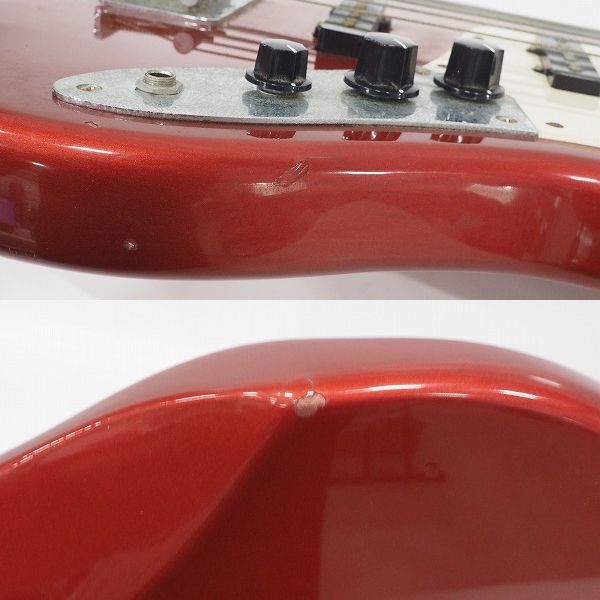 実際に弊社で買取させて頂いた★BUSKER'S/バスカーズ ジャズベース Type メタリックレッド 4弦エレキベースの画像 7枚目