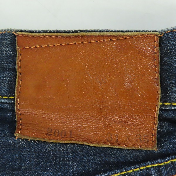 実際に弊社で買取させて頂いたEVISU/エヴィス 虎 スカル 刺繍 ボタンフライ デニムパンツ Lot.2001/31×35の画像 5枚目