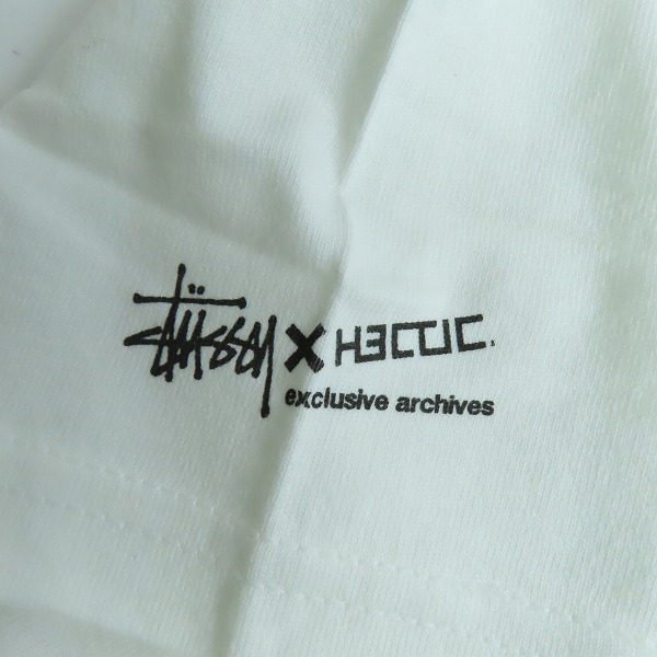 実際に弊社で買取させて頂いたSTUSSY × HECTIC/ステューシー×ヘクティク フラワー プリントTシャツ ホワイト/Lの画像 4枚目