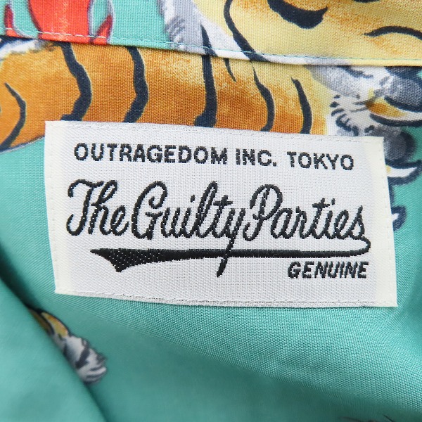 実際に弊社で買取させて頂いたWACKO MARIA×TIM LEHI/ワコマリア×ティムリーハイ タイガー アロハシャツ XLの画像 2枚目