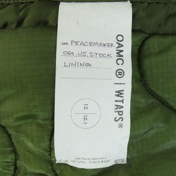 実際に弊社で買取させて頂いたOAMC/オーエーエムシー×WTAPS/ダブルタップス PEACEMAKER JACKET ピースメーカー ジャケット 22A28OAY18/Mの画像 3枚目