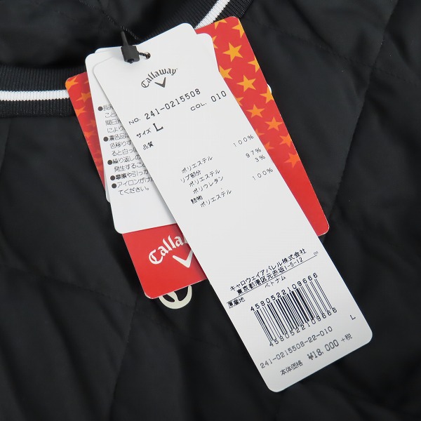 実際に弊社で買取させて頂いた【未使用】Callaway/キャロウェイ 中綿 クルーネックブルゾン/ブラック/241-0215508/Lの画像 4枚目
