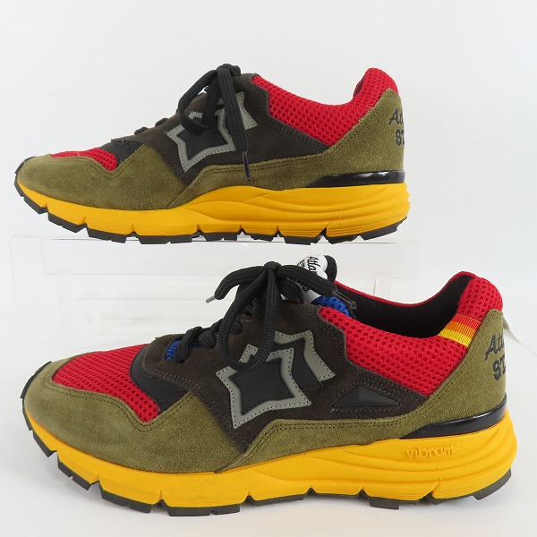 実際に弊社で買取させて頂いたATLANTIC STARS/アトランティックスターズ カーキ/レッド スニーカー/41の画像 3枚目