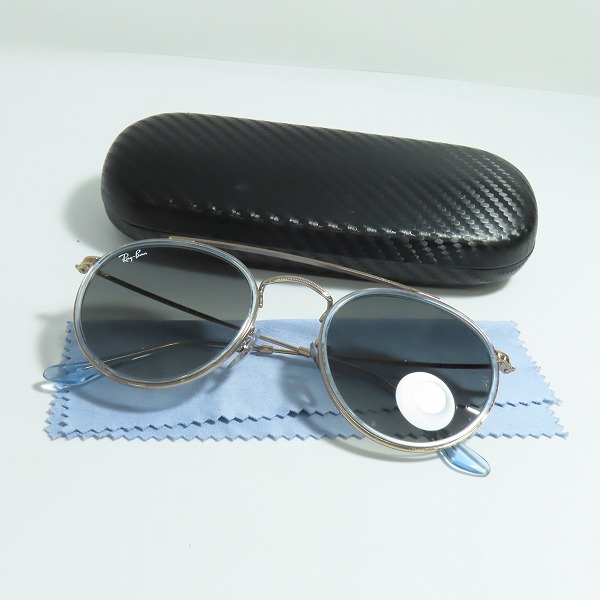 実際に弊社で買取させて頂いたRay-Ban/レイバン Round Double Bridge サングラス/アイウェア RB3647-Nの画像 9枚目
