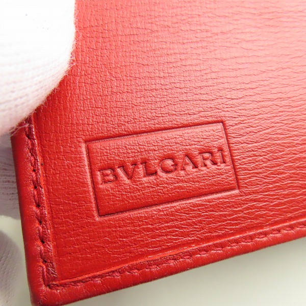 実際に弊社で買取させて頂いたBVLGARI/ブルガリ 二つ折り財布 コインケース カードケース レッドの画像 6枚目
