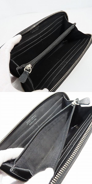実際に弊社で買取させて頂いたJIMMY CHOO/ジミーチュウ スタースタッズ ラウンドジップ ウォレット 長財布の画像 3枚目