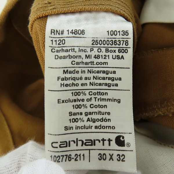 実際に弊社で買取させて頂いたcarhart/カーハート オーバーオール 30×32の画像 3枚目