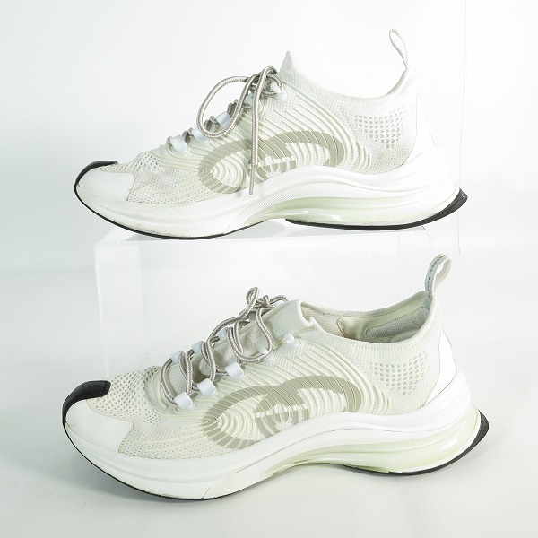 実際に弊社で買取させて頂いたGUCCI/グッチ GUCCI RUN テクニカルニット スニーカー ホワイト size 7の画像 3枚目
