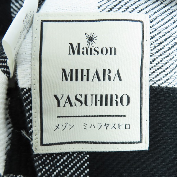 実際に弊社で買取させて頂いたMaison MIHARA YASUHIRO/メゾン ミハラヤスヒロ レイヤード チェックシャツ パーカー A03SH311/44の画像 3枚目