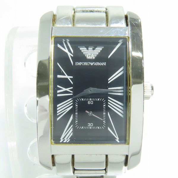 実際に弊社で買取させて頂いたEMPORIO ARMANI/エンポリオアルマーニ 黒文字盤 クォーツ/時計/ウォッチ AR-0156【動作未確認】