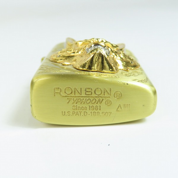 実際に弊社で買取させて頂いたRONSON/ロンソン 牙狼/ガロ フェイス オイルライター ゴールドの画像 2枚目
